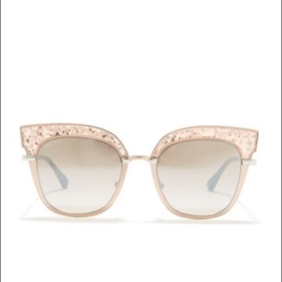 Jimmy Choo Rosy 51mm Cat Eye Glitter Rimmed Sunglasses, NWT - Picture 3 of 7